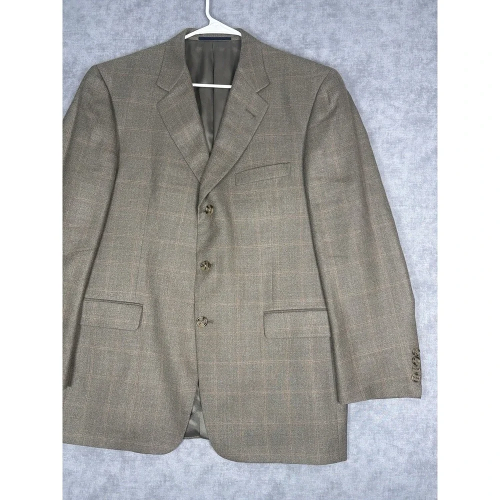Vintage Burberry London Blazer 44R Silk Wool Plaid USA Union Made Nordstrom